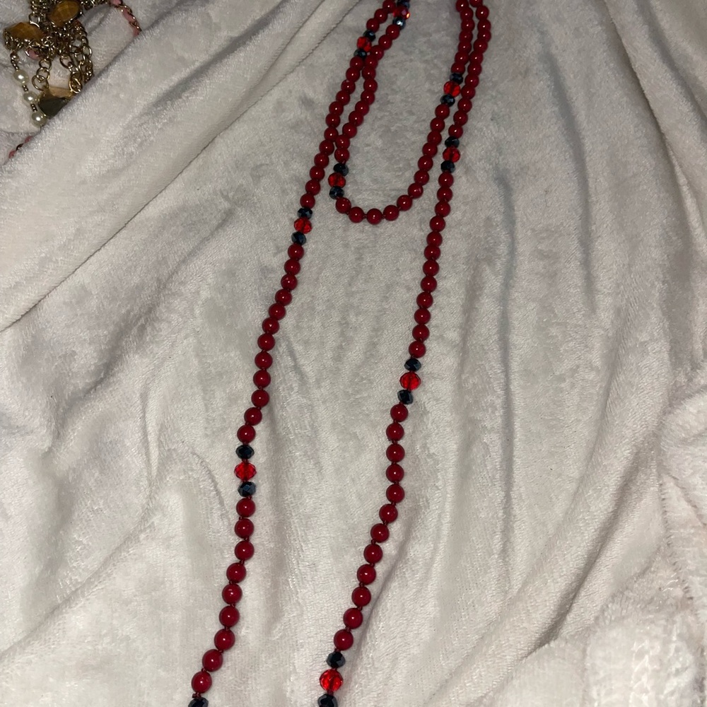 Elegant Red Beaded Necklace